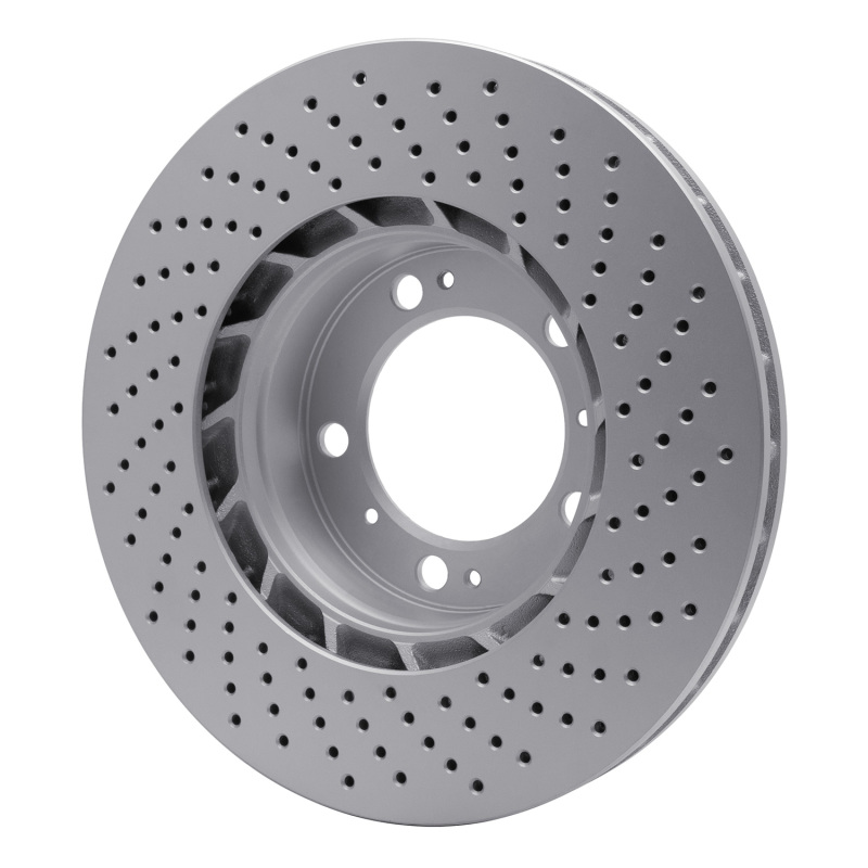 Porsche Cayman Brake Rotor (1) - Left Front - R1 Concepts - GeoSPEC Coated Rotor - Drilled - `98-`12